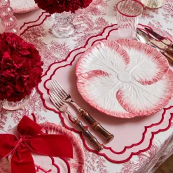 Clearance Mrs. Alice Pink Capri Lettuce Dinner Plate (Set Of 4)