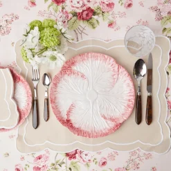 Clearance Mrs. Alice Pink Capri Lettuce Dinner Plate (Set Of 4)