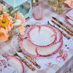 Clearance Mrs. Alice Pink Capri Lettuce Dinner Plate (Set Of 4)