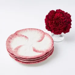 Clearance Mrs. Alice Pink Capri Lettuce Dinner Plate (Set Of 4)