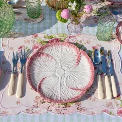 Clearance Mrs. Alice Pink Capri Lettuce Dinner Plate