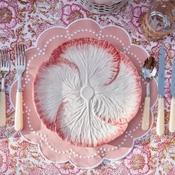 Outlet Mrs. Alice Pink Capri Lettuce Dinner Plate