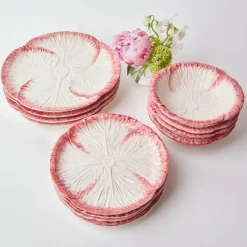 Outlet Mrs. Alice Pink Capri Lettuce Dinner Plate