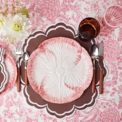 Outlet Mrs. Alice Pink Capri Lettuce Dinner Plate