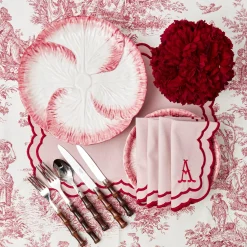Outlet Mrs. Alice Pink Capri Lettuce Dinner Plate