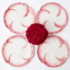 Discount Mrs. Alice Pink Capri Lettuce Dinner Plate (Set Of 4)