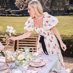 Discount Mrs. Alice Pink Capri Lettuce Dinner Plate (Set Of 4)