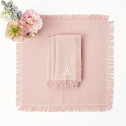 Discount Mrs. Alice Pink Fringe Napkins (Set Of 4)