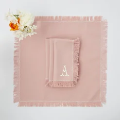 Discount Mrs. Alice Pink Fringe Napkins (Set Of 4)