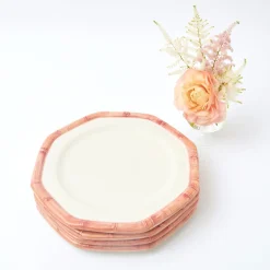Sale Mrs. Alice Pink Geometric Bamboo Dinner Plate (Set Of 4)