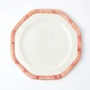 Clearance Mrs. Alice Pink Geometric Bamboo Dinner Plate