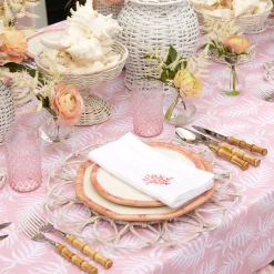 Clearance Mrs. Alice Pink Geometric Bamboo Dinner Plate