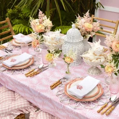 Clearance Mrs. Alice Pink Geometric Bamboo Dinner Plate