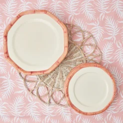 New Mrs. Alice Pink Geometric Bamboo Dinner Plate (Set Of 4)