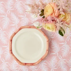 New Mrs. Alice Pink Geometric Bamboo Dinner Plate (Set Of 4)