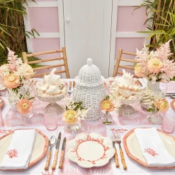 New Mrs. Alice Pink Geometric Bamboo Dinner Plate (Set Of 4)