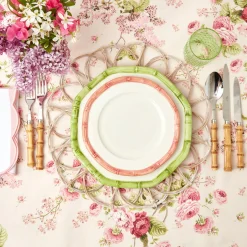 Clearance Mrs. Alice Pink Geometric Bamboo Starter Plate (Set Of 4)