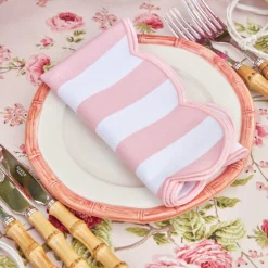 Clearance Mrs. Alice Pink Geometric Bamboo Starter Plate (Set Of 4)