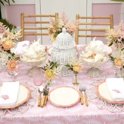 Clearance Mrs. Alice Pink Geometric Bamboo Starter Plate (Set Of 4)