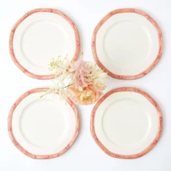 Outlet Mrs. Alice Pink Geometric Bamboo Starter Plate (Set Of 4)