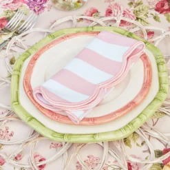 Outlet Mrs. Alice Pink Geometric Bamboo Starter Plate (Set Of 4)
