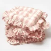 Best Mrs. Alice Pink Gingham Ruffle Seat Pad Cushion (Set Of 4)