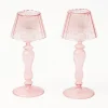 Online Mrs. Alice Pink Glass Lantern Tea Light Holder (Pair) - 24Cm