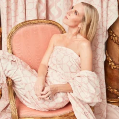 Online Mrs. Alice Pink Ikat Stripe Fabric