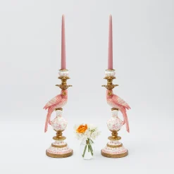 Hot Mrs. Alice Pink Parrot Candle Holder (Pair)
