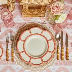 Clearance Mrs. Alice Pink Petal Bamboo Dinner Plates (Set Of 4)