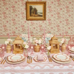 Clearance Mrs. Alice Pink Petal Bamboo Dinner Plates (Set Of 4)