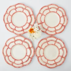 Discount Mrs. Alice Pink Petal Bamboo Dinner & Starter Plates (Set Of 8)
