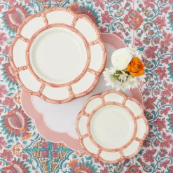 Discount Mrs. Alice Pink Petal Bamboo Dinner & Starter Plates (Set Of 8)