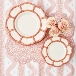 Hot Mrs. Alice Pink Petal Bamboo Dinner Plate