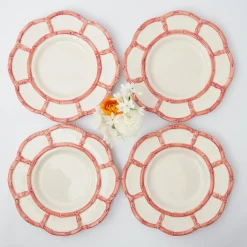 Mrs. Alice Pink Petal Bamboo Dinner Plates (Set Of 4)