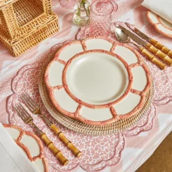 Mrs. Alice Pink Petal Bamboo Dinner Plates (Set Of 4)