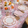 Hot Mrs. Alice Pink Petal Bamboo Dinner & Starter Plates (Set Of 8)