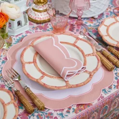 Best Mrs. Alice Pink Petal Bamboo Dinner & Starter Plates (Set Of 8)