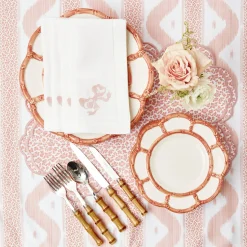 Outlet Mrs. Alice Pink Petal Bamboo Starter Plates (Set Of 4)