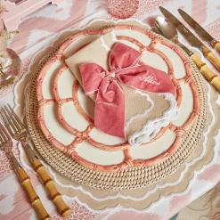 Outlet Mrs. Alice Pink Petal Bamboo Starter Plates (Set Of 4)