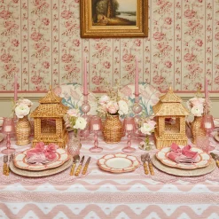 New Mrs. Alice Pink Petal Bamboo Starter Plates (Set Of 4)