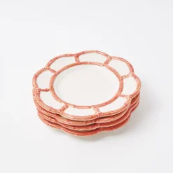 New Mrs. Alice Pink Petal Bamboo Starter Plates (Set Of 4)