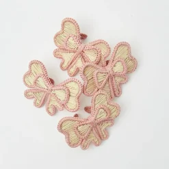 New Mrs. Alice Pink Rattan Napkin Bow (Set Of 4)