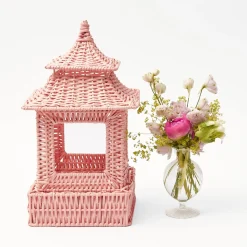 Best Mrs. Alice Pink Rattan Pagoda Lantern