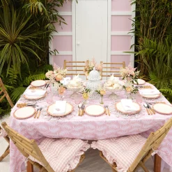 Sale Mrs. Alice Pink Trailing Ferns Tablecloth