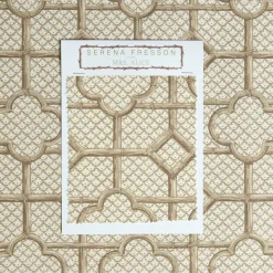 Sale Mrs. Alice Putty Bamboo Trellis Fabric