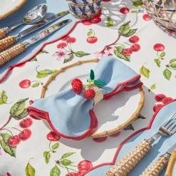 Sale Mrs. Alice Raffia Cherry Napkin Holders (Set Of 4)