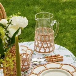 Outlet Mrs. Alice Raffia Water Glasses & Jug Set