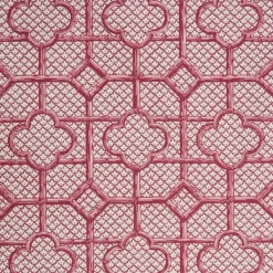 Clearance Mrs. Alice Raspberry Pink Bamboo Trellis Fabric
