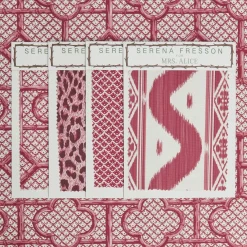 Clearance Mrs. Alice Raspberry Pink Bamboo Trellis Fabric